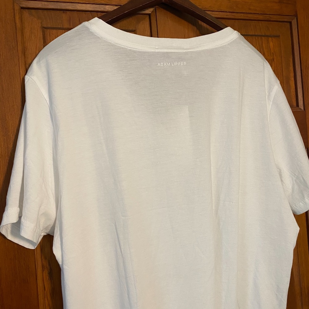 NEW Adam Lippes 100% Pima Cotton V-Neck T-shirt in White size 4X/20 - Picture 6 of 9